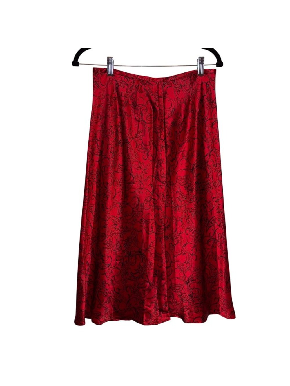 NWT Grace Dane Lewis Red & Black Floral Silk Skirt Womens Size 8